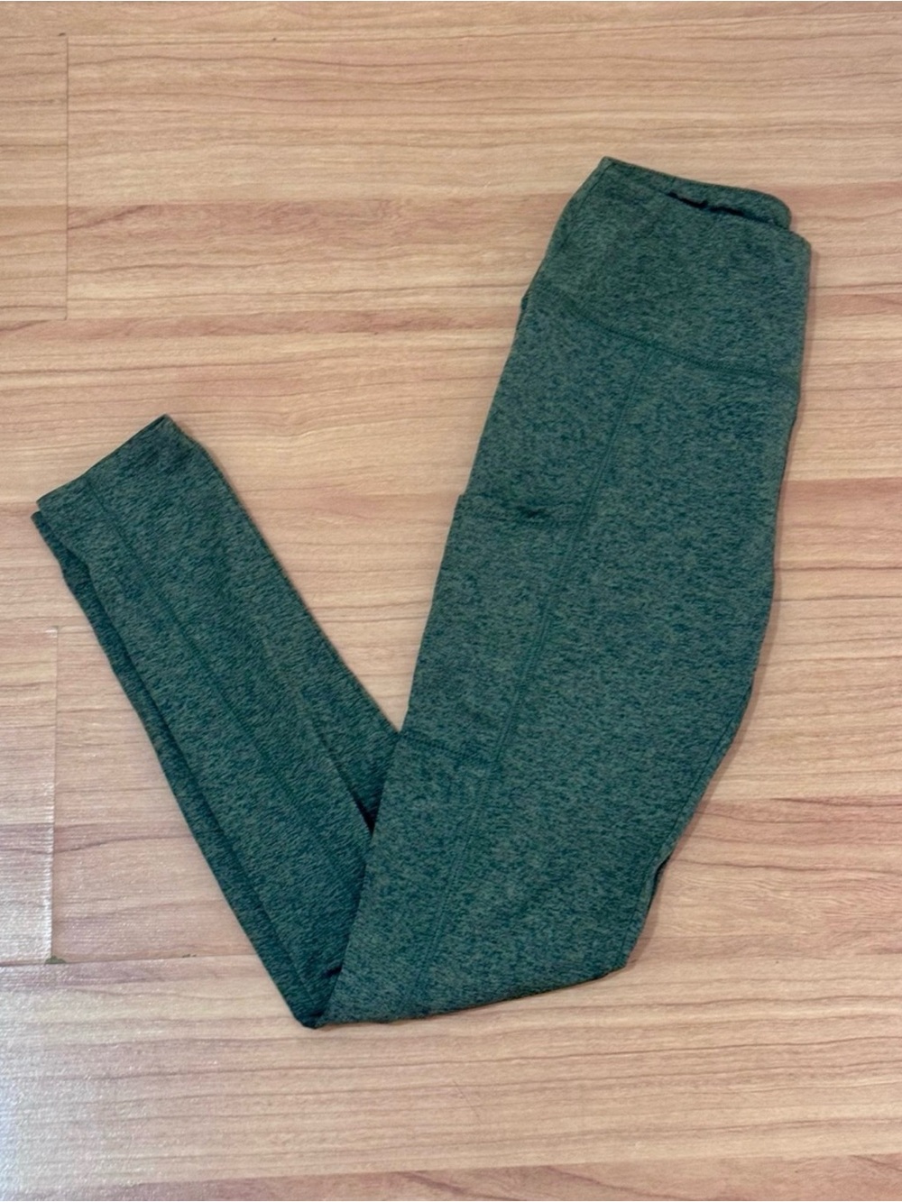 Olive Heather High Waisted Pocket Leggings Size Small